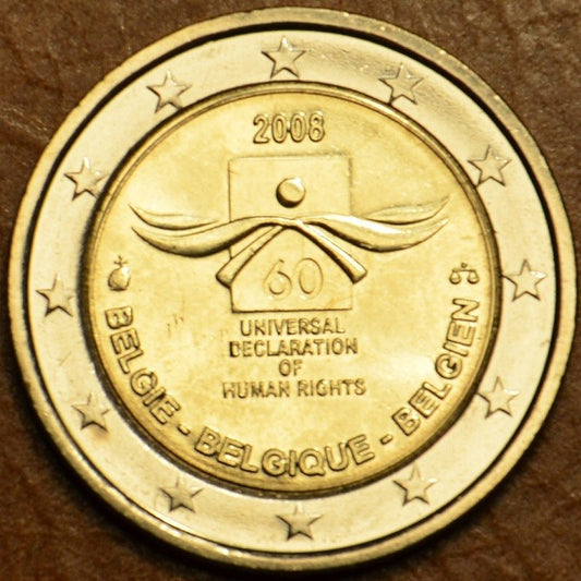 2 Euro Belgicko 2008 - 60. výročie Všeobecnej deklarácie ľudských práv (UNC)