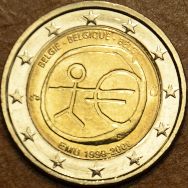 2 Euro Belgicko 2009 - 10. výročie hospodárskej a menovej únie  (UNC)