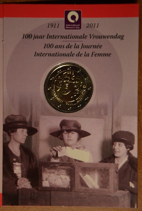 2 Euro Belgicko 2011 - 100. výročie MDŽ  (BU karta)