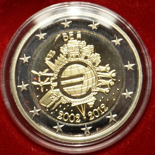 2 Euro Belgicko 2012 - 10. výročia vzniku Eura (Proof)