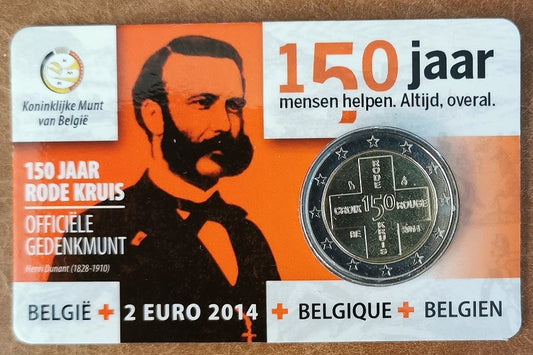 2 Euro Belgicko 2014 - 150. výročie belgického Červeného kríža (BU s holandským textom)