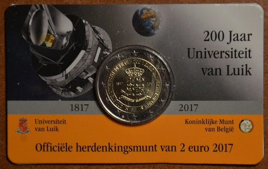 2 Euro Belgicko 2017 - Univerzita v Liege (BU karta - holandská strana)