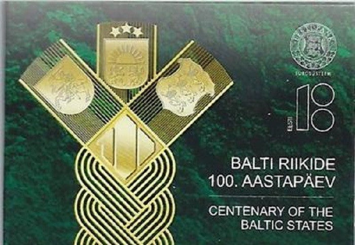 2 Euro Estónsko 2018 - 100 rokov nezávislosti pobaltských krajín (BU karta)