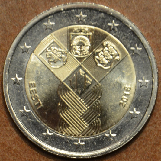 2 Euro Estónsko 2018 - 100 rokov nezávislosti pobaltských krajín (UNC)