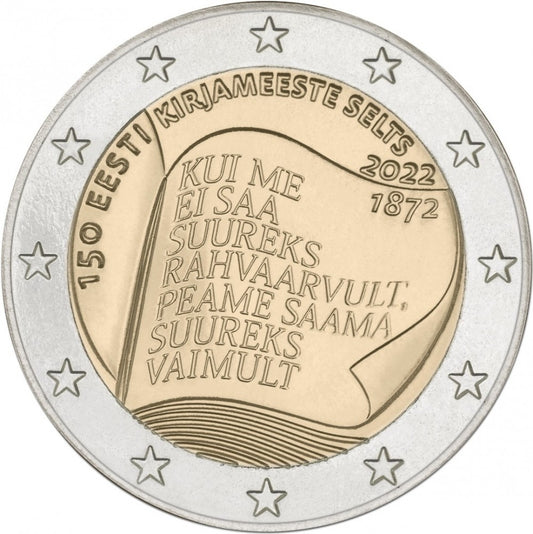 2 Euro Estónsko 2022 - Spoločnosť estónskych literátov (UNC)