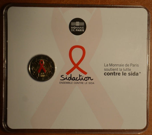 2 Euro Francúzsko 2014 - Svetový deň boja proti AIDS (BU karta)
