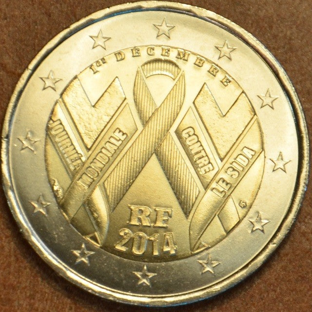 2 Euro Francúzsko 2014 - Svetový deň boja proti AIDS (UNC)