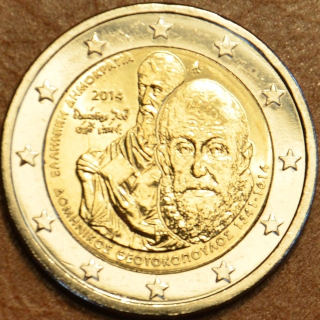 2 Euro Grécko 2014 - 400. výročie smrti Domenikosa Theotokopoula (UNC)