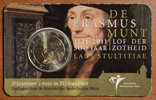 2 Euro Holandsko 2011 - 500. výročie Erasmovej slávnej knihy (BU karta)