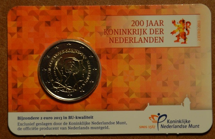 2 Euro Holandsko 2013 - 200 rokov kráľovstva (BU karta)