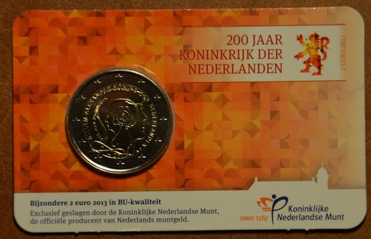 2 Euro Holandsko 2013 - 200 rokov kráľovstva (BU karta)