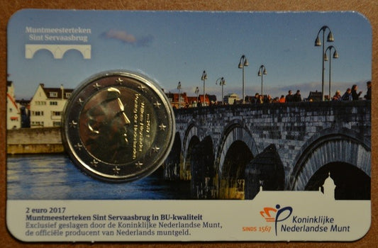 2 Euro Holandsko 2017 - Nový znak "most" (BU card)
