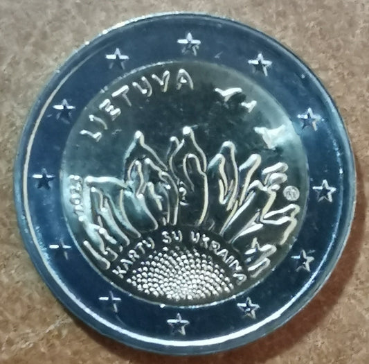2 Euro Litva 2023 - Spoločne za Ukrajinu (UNC)
