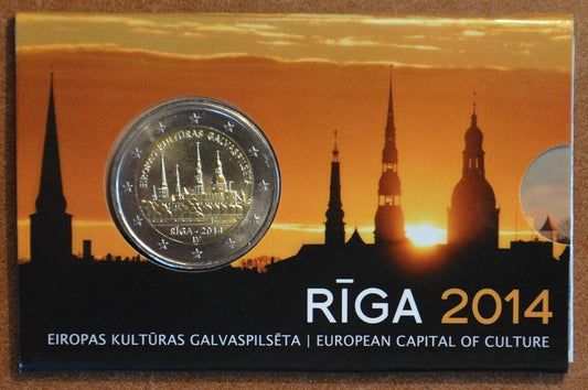 2 Euro Lotyšsko 2014 - Riga Európske mesto kultúry (BU karta)