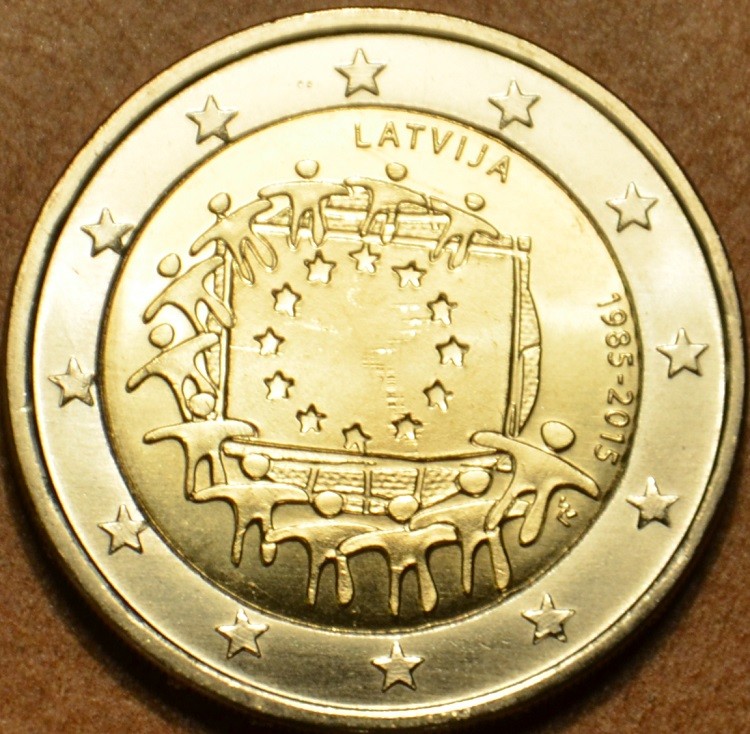 2 Euro Lotyšsko 2015 - 30 rokov Europskej vlajky  (UNC)