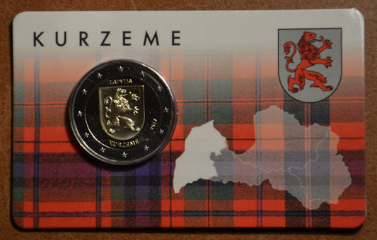 2 Euro Lotyšsko 2017 - Región Kurzeme (BU karta)