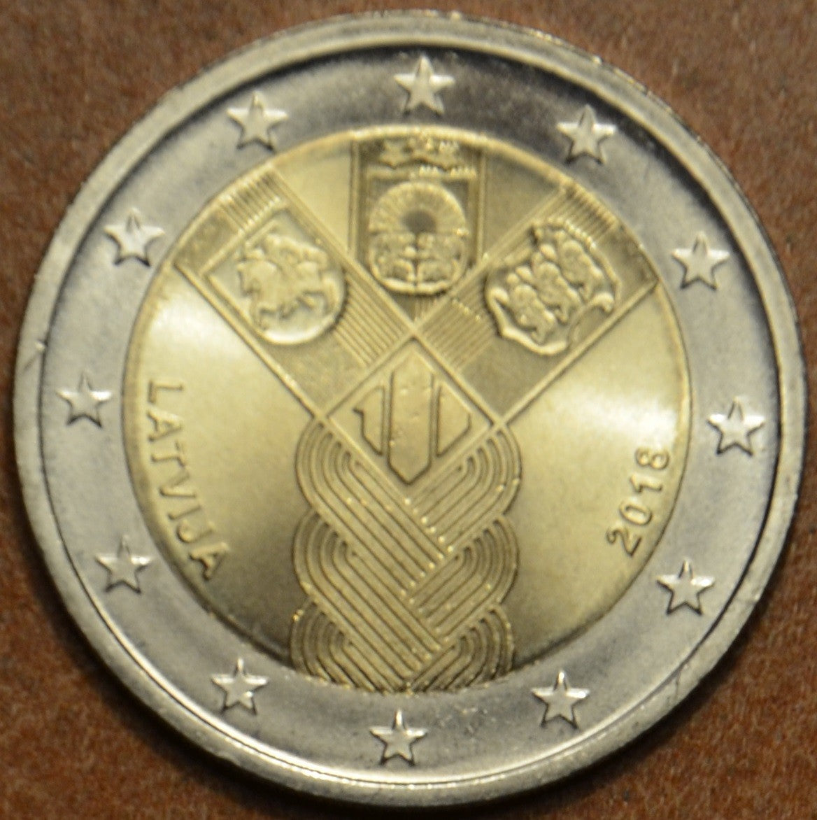 2 Euro Lotyšsko 2018 - 100 rokov nezávislosti pobaltských krajín (UNC)