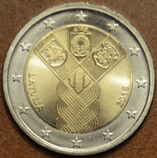 2 Euro Lotyšsko 2018 - 100 rokov nezávislosti pobaltských krajín (UNC)