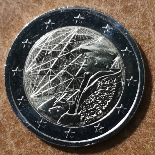 2 Euro Lotyšsko 2022 - Erasmus program - 35. výročie vzniku (UNC)