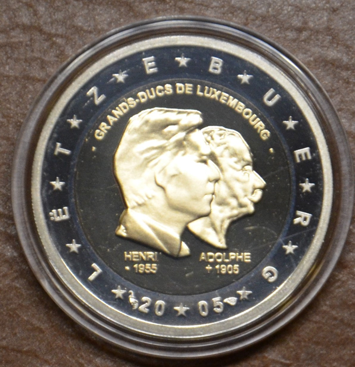 2 Euro Luxembursko 2005 - 50. výročie narodenia veľkovojvodu Henriho... (Proof)