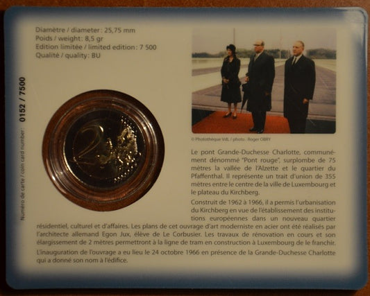 2 Euro Luxembursko 2016 - Most veľkovojvodkyne Charlotte (BU karta)