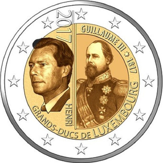 2 Euro Luxembursko 2017 - Veľkovojvoda Viliam III (BU karta)