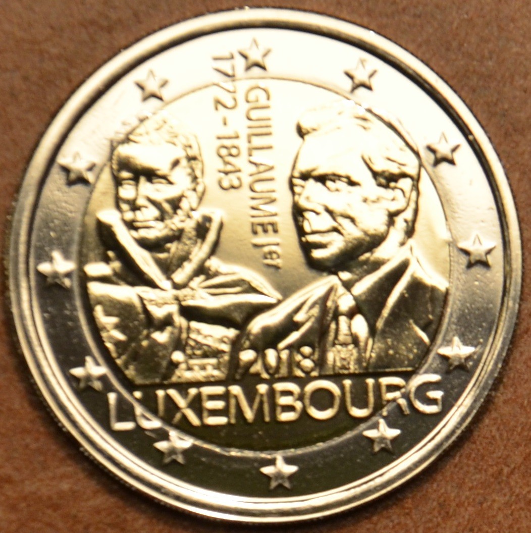 2 Euro Luxembursko 2018 - 175. výročie úmrtia veľkovojvodu Guillaumea I.  so značkou holandskej mincovne (UNC)