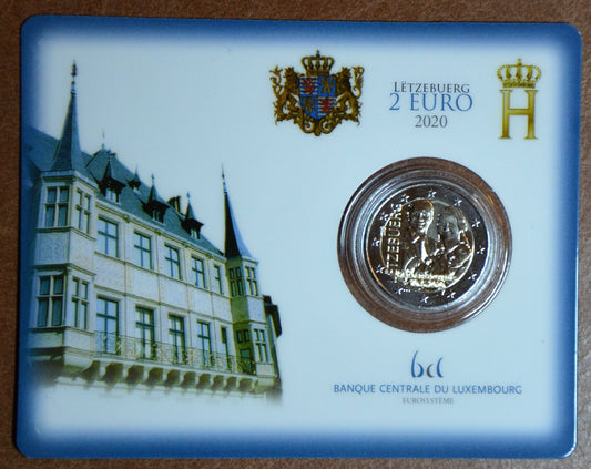 2 Euro Luxembursko 2020 - Narodenie princa Charlesa so značkou most (BU karta)