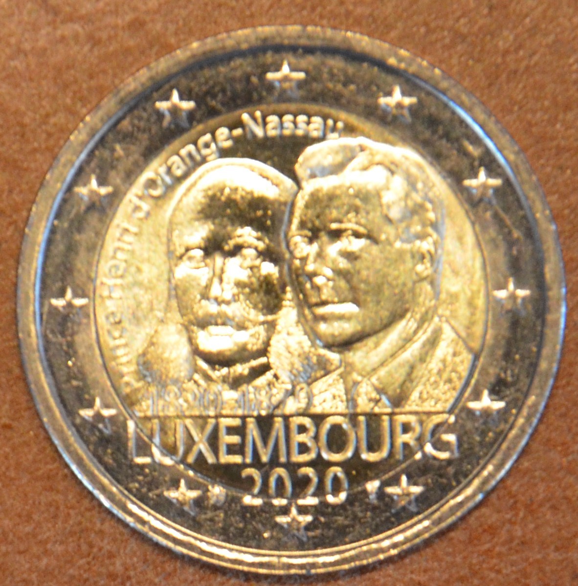 2 Euro Luxembursko 2020 so značkou "lev" - Prince Henry d'Orange-Nassau (UNC)