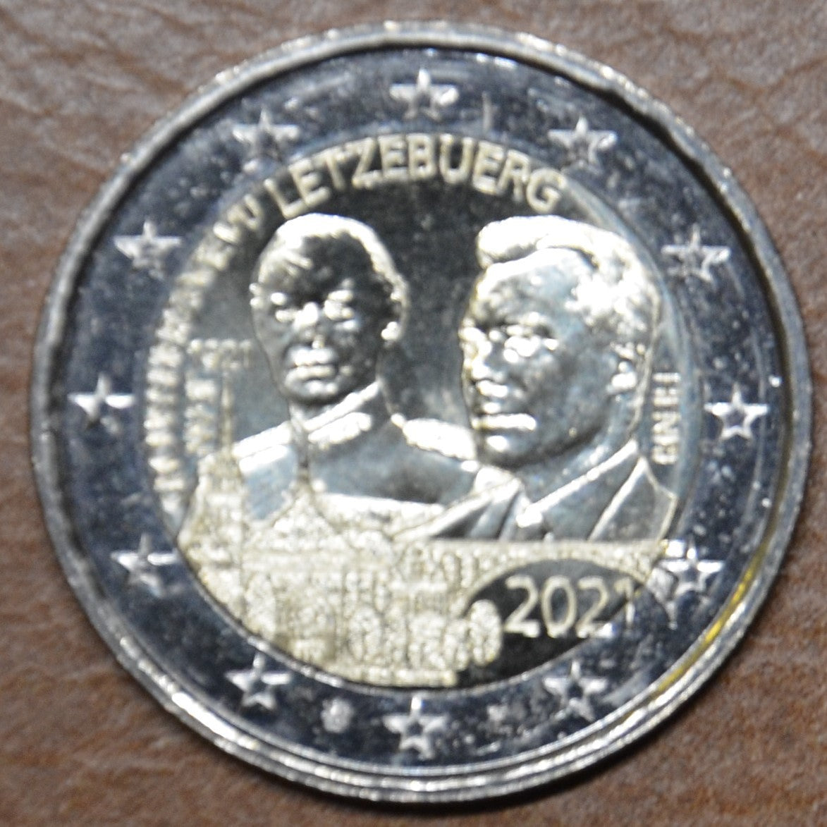 2 Euro Luxembursko 2021 - 100. výročie narodenia veľkovojvodu Jeana verzia relief / lev (UNC)
