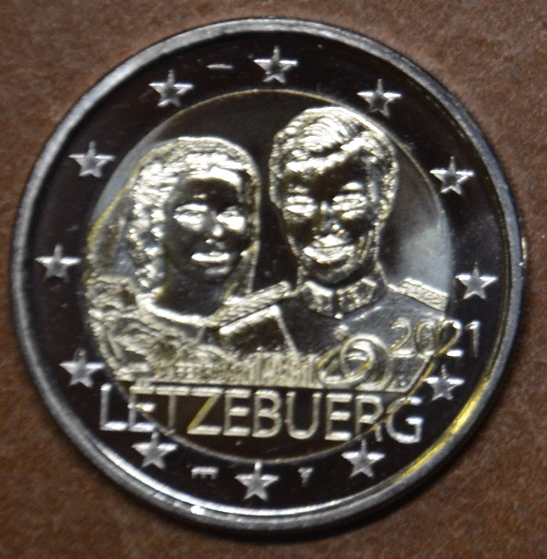 2 Euro Luxembursko 2021 - 40. výročie sobáša Márie Terézie a Henri verzia relief/most (UNC)