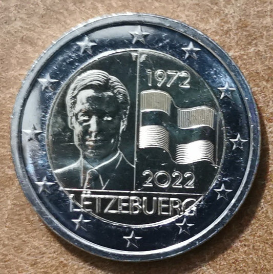 2 Euro Luxembursko 2022 - Vlajka Luxemburska (UNC)