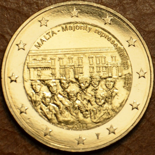 2 Euro Malta 2012 - Dejiny Malty: 1887 Väčšinové zastupovanie (UNC - značka)