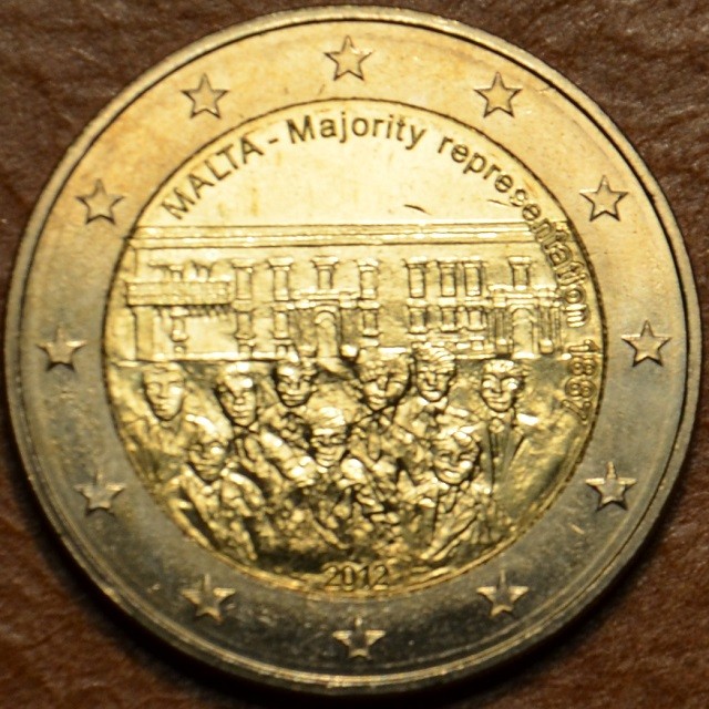 2 Euro Malta 2012 - Dejiny Malty: 1887 Väčšinové zastupovanie (UNC)