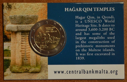 2 Euro Malta 2017 - francúzska značka -  Hagar Qim (BU karta)