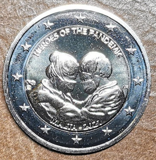 2 Euro Malta 2021 - Hrdinovia pandémie (UNC)