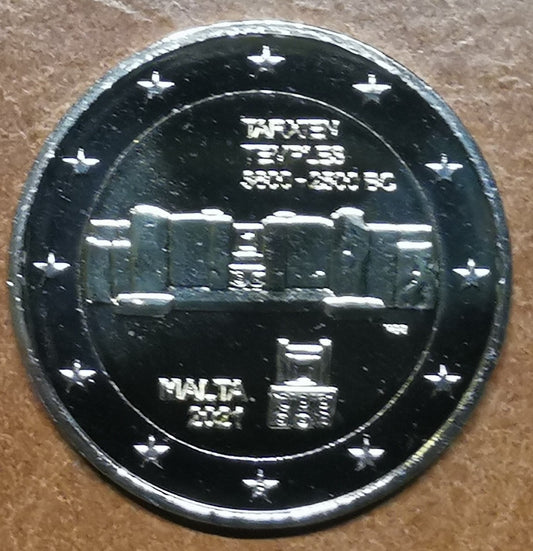 2 Euro Malta 2021 - značka "F" - Tarxien (UNC)