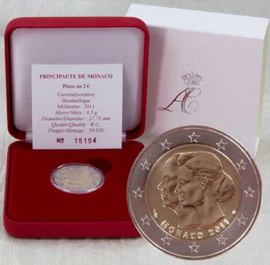 2 Euro Monaco 2011 - Svadba Princa Alberta a Charlene Wittstock (BU)