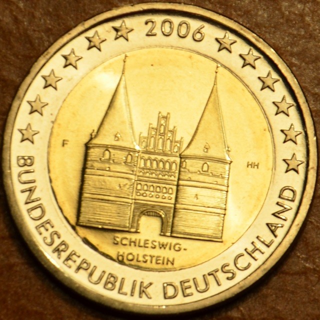 2 Euro Nemecko 2006 "F" Holstentor v Lübecku / Schleswig-Holstein (UNC)