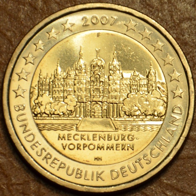 2 Euro Nemecko 2007 "F" Meklenbursko-Predpomoransko: zámok Mecklenburg-Vorpommern (UNC)