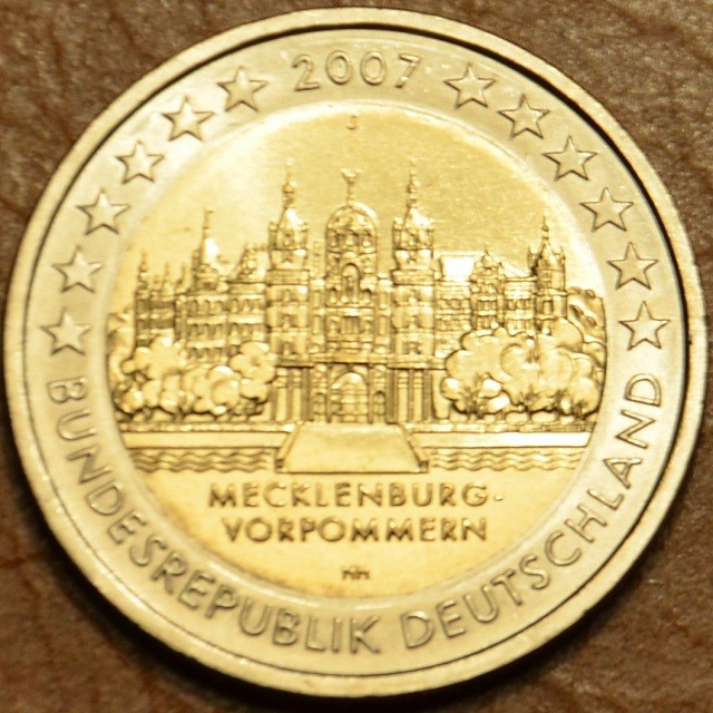 2 Euro Nemecko 2007 "J" Meklenbursko-Predpomoransko: zámok Mecklenburg-Vorpommern (UNC)