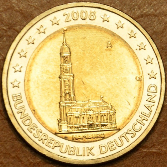 2 Euro Nemecko 2008 "A" Hamburg: kostol sv. Michala (UNC)