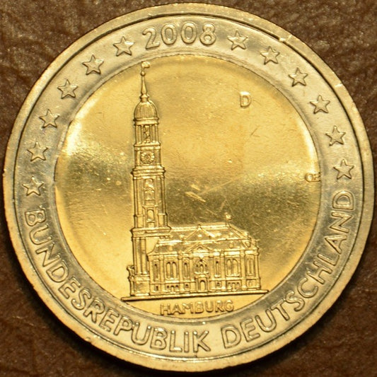 2 Euro Nemecko 2008 "D" Hamburg: kostol sv. Michala (UNC)