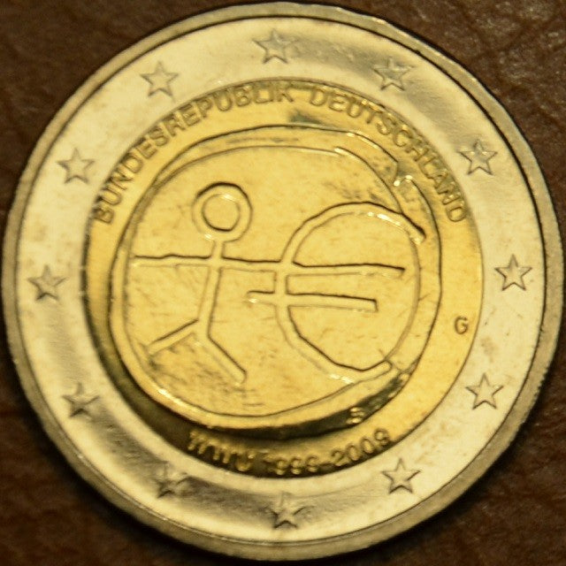 2 Euro Nemecko 2009 "G" 10. výročie hospodárskej a menovej únie  (UNC)