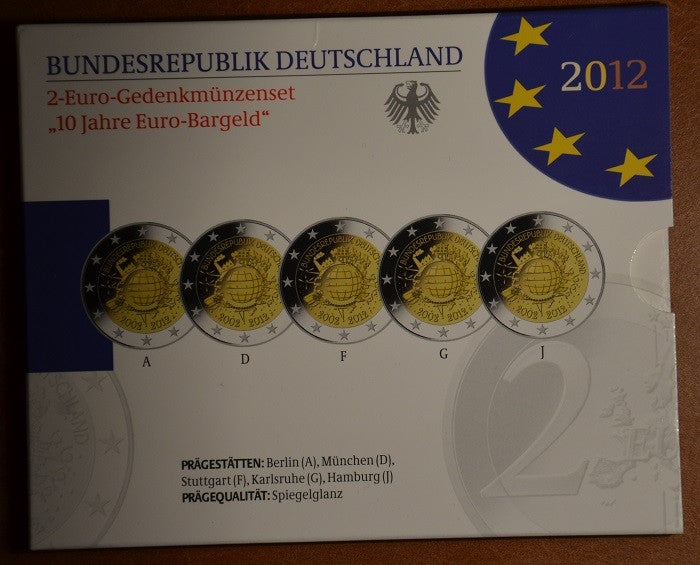 2 Euro Nemecko 2012 - 10. výročia vzniku Eura (Proof)