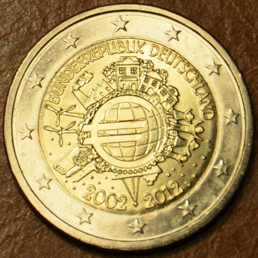 2 Euro Nemecko 2012  "F" 10. výročia vzniku Eura (UNC)