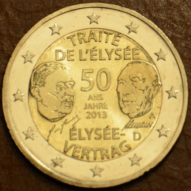 2 Euro Nemecko 2013  "A" 50. výročie Elizejskej zmluvy (UNC)