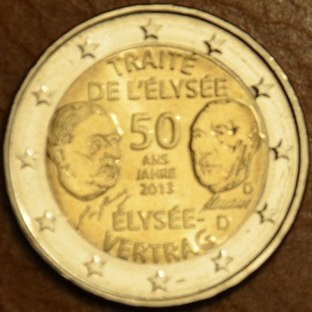 2 Euro Nemecko 2013  "D" 50. výročie Elizejskej zmluvy (UNC)