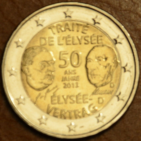 2 Euro Nemecko 2013  "D" 50. výročie Elizejskej zmluvy (UNC)
