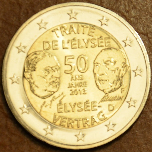 2 Euro Nemecko 2013  "F" 50. výročie Elizejskej zmluvy (UNC)